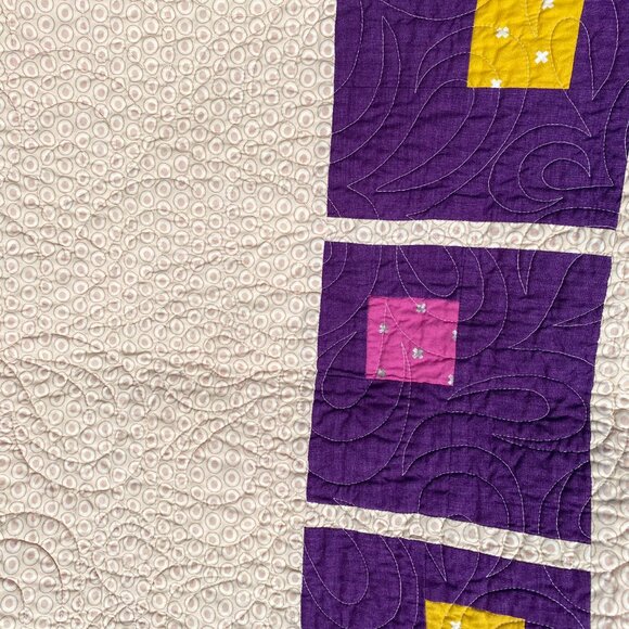 Reversible Handmade Modern Lap Quilt - Picture 3 of 4